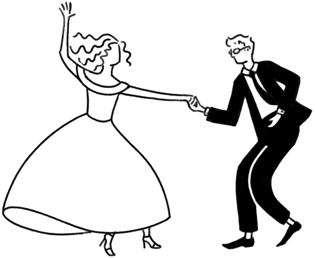 Dancing couple illustration