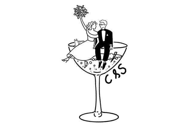 Charlie and Sam in a martini glass